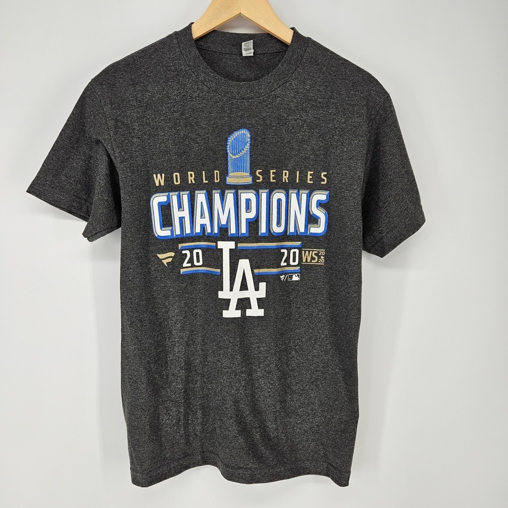 LA‎ Dodgers Fanatics T-Shirt Men Medium Gray 2020 World Series Champions Tee